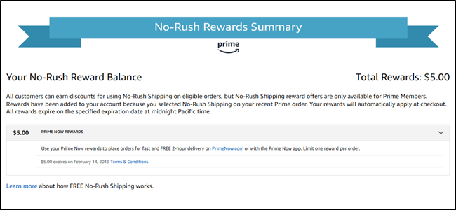 PSA: Einige Amazon No Rush Credits laufen morgen ab, Rush to Check Your Today