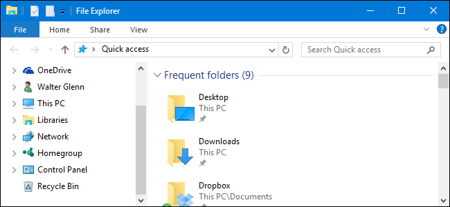 Cách hiển thị bảng điều khiển và thùng rác trong ngăn dẫn hướng của Windows File Explorer