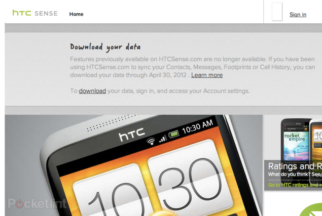 HTC отменя услугата за архивиране на HTCSense.com, изтегля вашите данни или ги губи