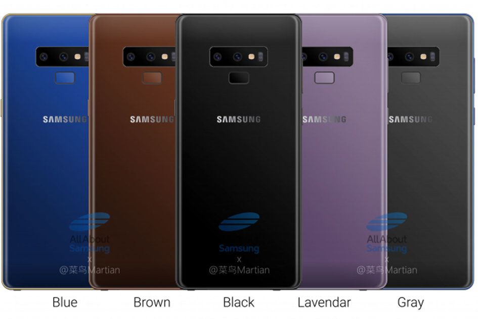 Samsung Galaxy Note 9 kleuropties onthuld, wat is jouw favoriet?