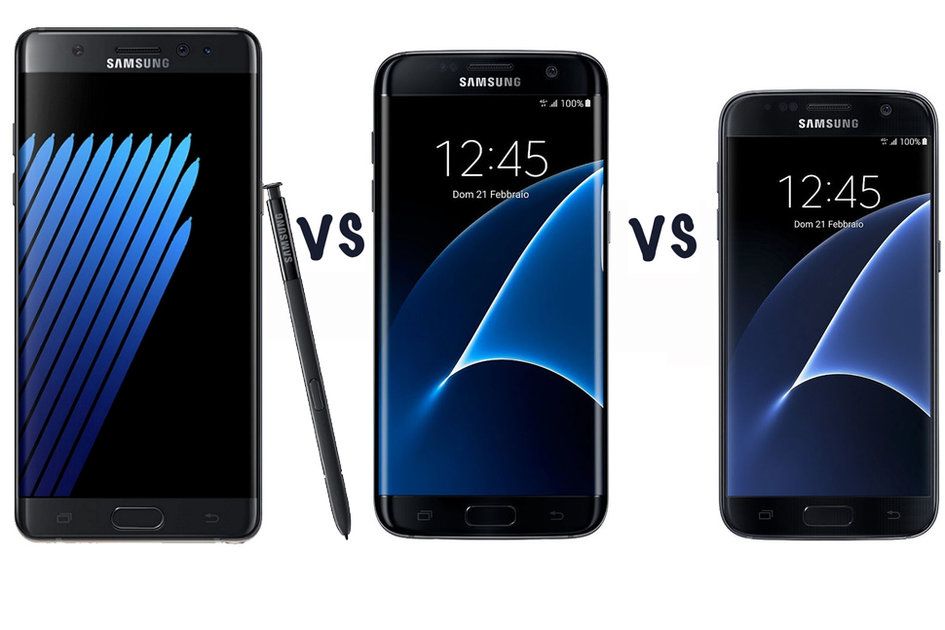 Samsung Galaxy Note 7 vs Galaxy S7 edge vs Galaxy S7: qual è la differenza?