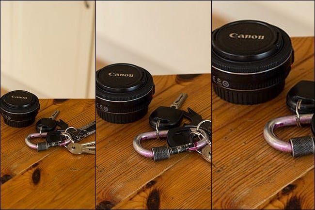 Skata lauka salīdzinājums 50 mm objektīvam pilna kadra, APS-C un Micro Four Thirds kamerā