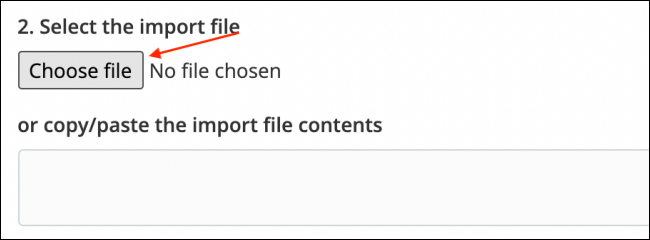 Klicken Sie auf Datei auswählen, um die LastPass-Datei zu importieren