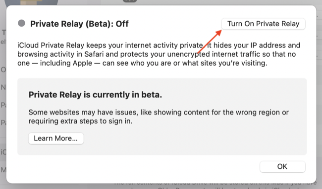 Включите Private Relay в настройках iCloud для macOS