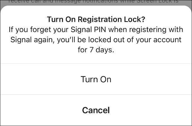 I-enable ang Registration Lock in Signal