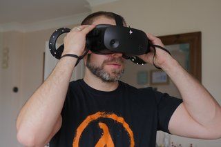 HP Reverb G2 VR Headset Review in Head Shot 3