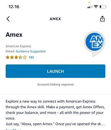 American Express palaišanas lapa