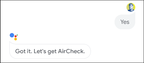 Google Assistant Aircheck-Aktion