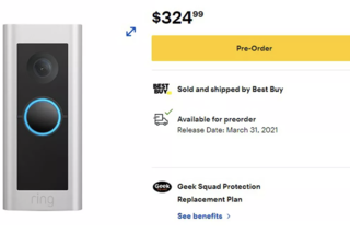 La Ring Video Doorbell Pro 2 avec « détection de mouvement 3D » fuit sur Best Buy
