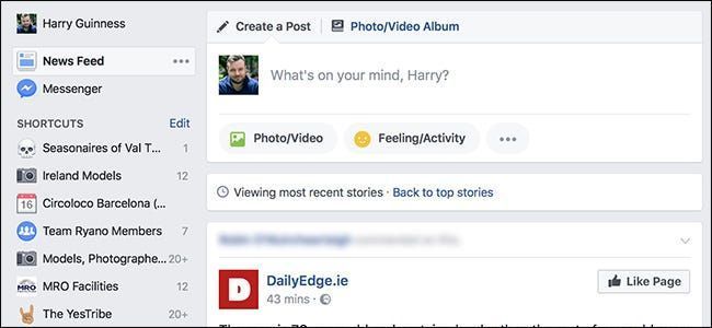 Cómo ordenar Facebook por más reciente (en lugar de historias destacadas)