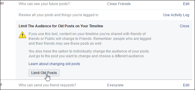 Cara Membuat Semua Postingan Facebook Anda Sebelumnya Lebih Pribadi