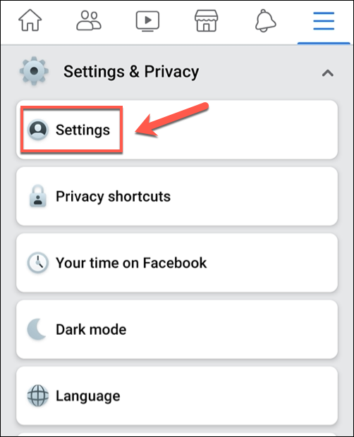In the Facebook app menu, tap Settings & Privacy>ترتیبات۔