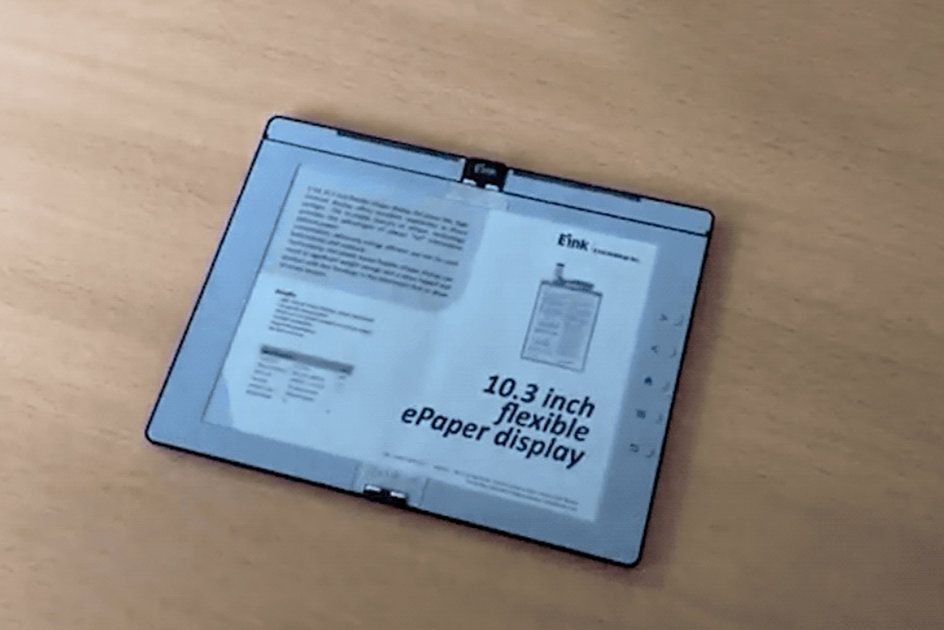 E Ink viser en foldbar e-bog med indbygget Wacom-teknologi og endda et lys