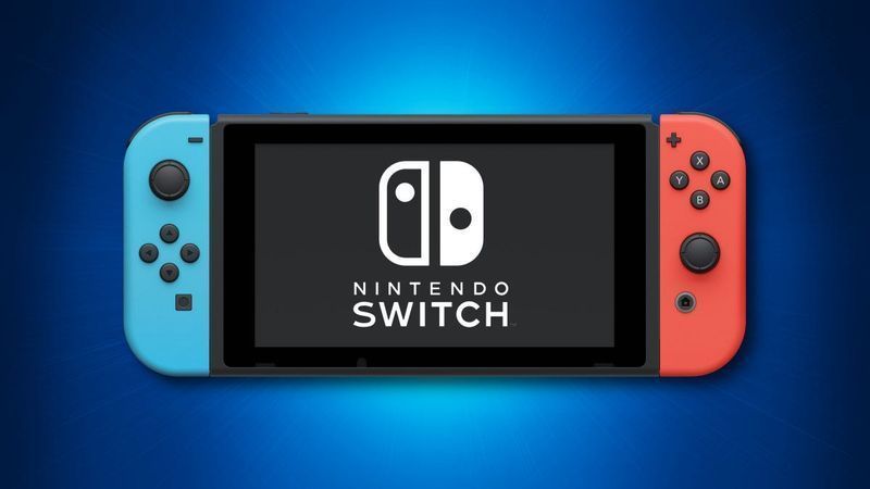 Nintendo Switch на син фон