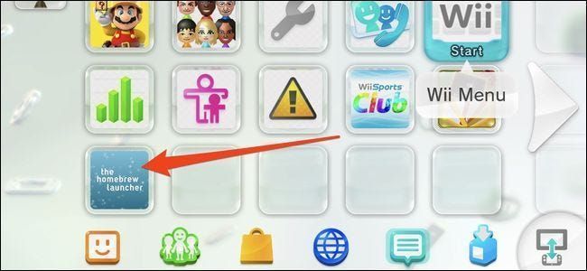 قناة Wii U Homebrew Launcher على الشاشة الرئيسية