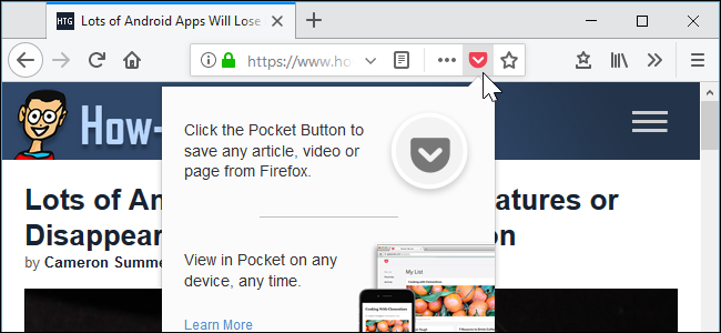 Come rimuovere Pocket da Firefox Quantum