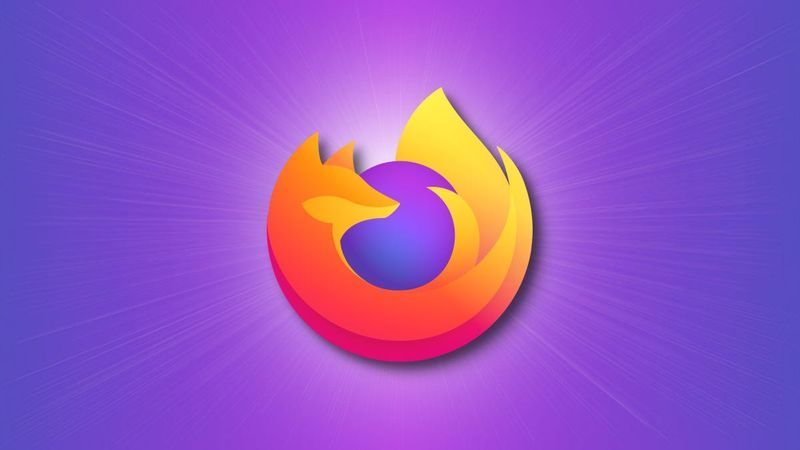شعار Firefox على خلفية أرجوانية