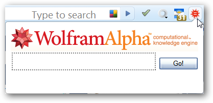 Prístup k vyhľadávaniu Wolfram Alpha v prehliadači Google Chrome