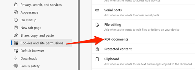 Option für PDF-Dokumente in Edge