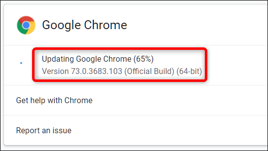 Google Chrome מתחיל להתעדכן