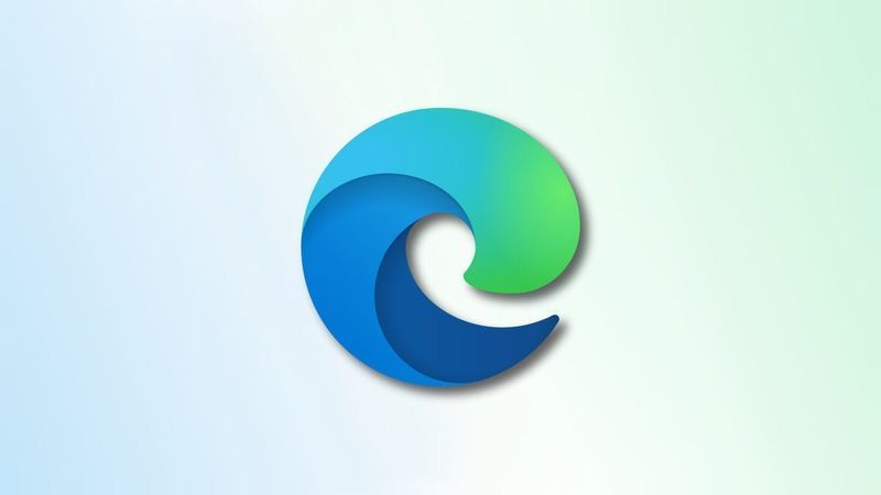 Edge logotips uz izbalējuša zila un zaļa fona varonis