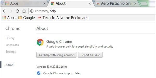 आप Google Chrome के संस्करण को बिना स्वचालित रूप से अपडेट किए कैसे चेक करते हैं?