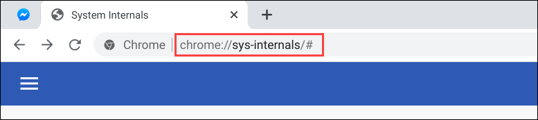 Chromebook sistēmas iekšējās URL