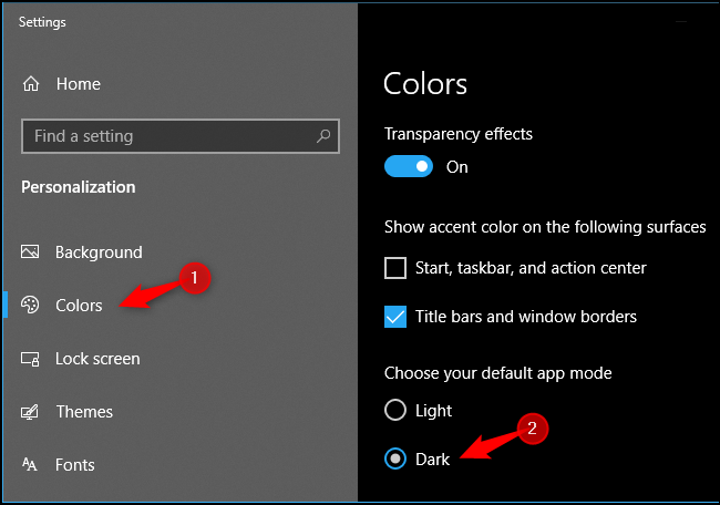 „Windows 10“ sistemos tamsiosios programos režimo įgalinimas
