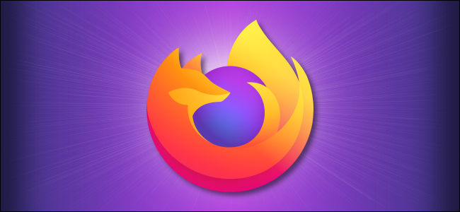 Logo Firefox pada latar belakang ungu