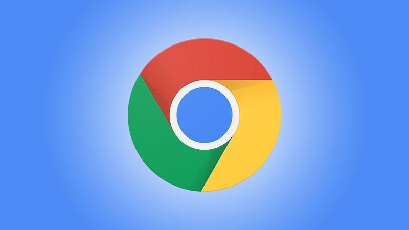 شعار Google Chrome على خلفية زرقاء