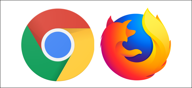 Chrome un Firefox pārlūkprogrammu logotipi