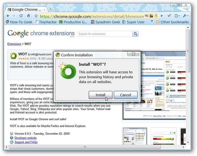Pievienojiet WOT (Web of Trust) pārlūkiem Google Chrome, Iron un ChromePlus