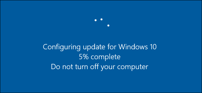 Windows 10 atjauninājumu konfigurēšanas sāknēšanas ekrāns