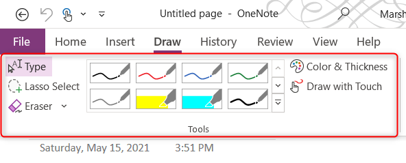 Εργαλεία σχεδίασης στο Microsoft OneNote