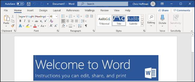 Microsoft Word unter Windows 10