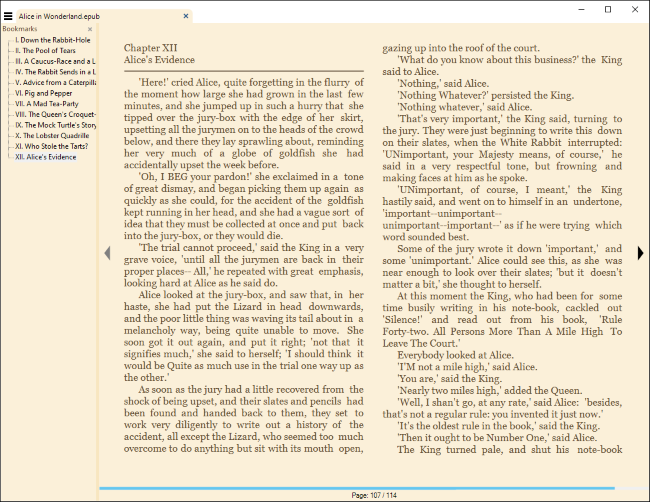 Leggere un eBook in Sumatra PDF per Windows.