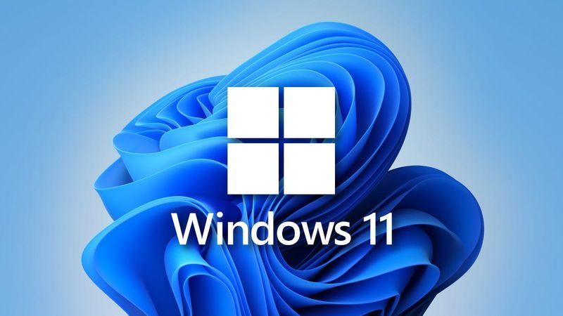 Windows 11 logotips ar fona tapeti
