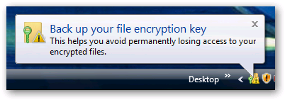 Eseguire il backup della chiave di crittografia dei file in Windows Vista