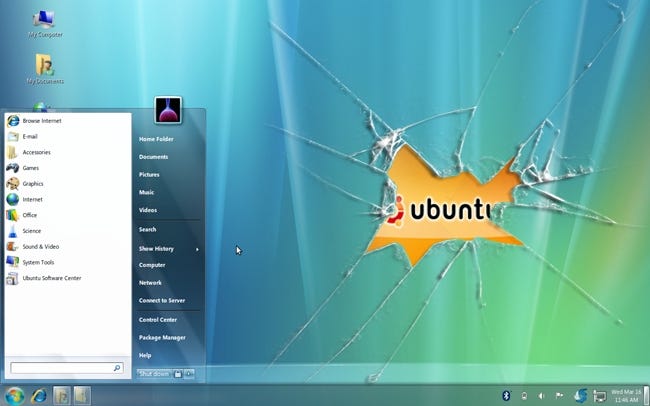 كيفية جعل Ubuntu Linux يشبه Windows 7