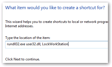 Crea un collegamento per bloccare lo schermo del computer in Windows 7 o Vista