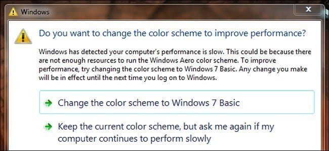 Kako mogu onemogućiti upozorenja o Aero performansama sustava Windows 7?