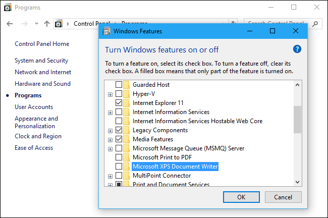 Windows 10-এ XPS এবং PDF প্রিন্টার অক্ষম করা হচ্ছে