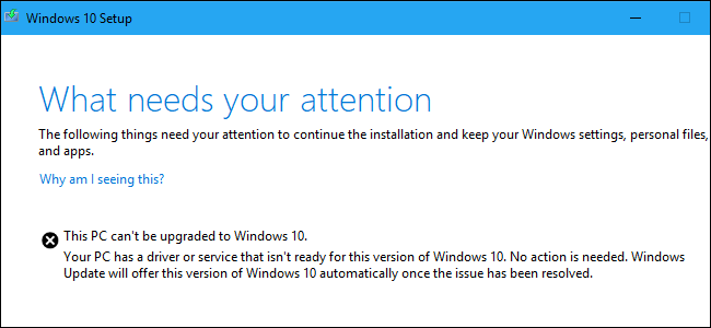 Error de configuración de Lo que necesita su atención en Windows 10