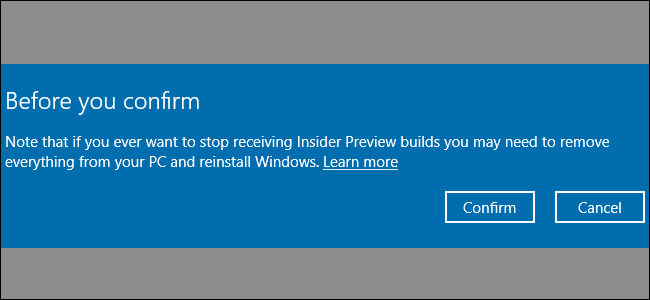 Kaip pereiti iš „Windows 10“ viešai neatskleistos peržiūros į stabilią (iš naujo neįdiegiant)