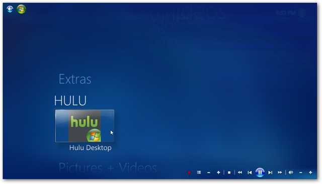 Hulu Desktop ve Windows Media Center'ı Windows 7'ye entegre edin