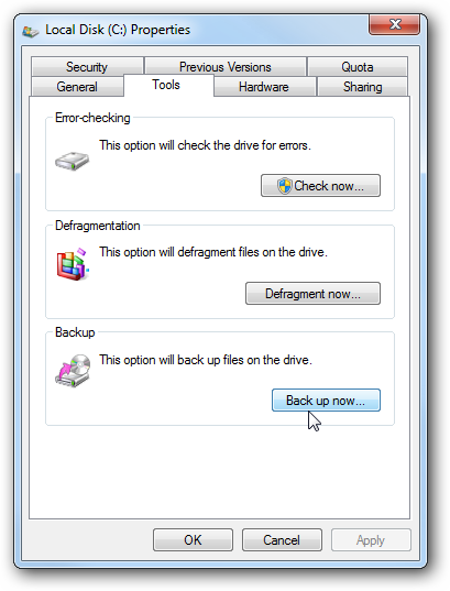 Varmuuskopiointi- ja palautustoiminnon käyttäminen Windows 7:ssä