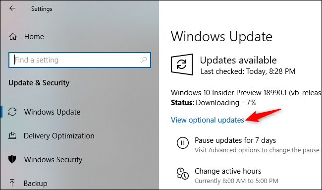Papildu atjauninājumu skatīšana pakalpojumā Windows Update