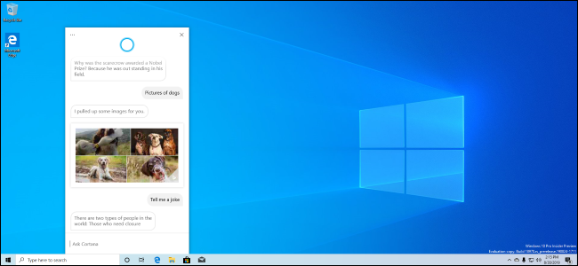 Windows 10 2020. gada maija atjauninājums (versija 2004) ar jauno Cortana pieredzi.