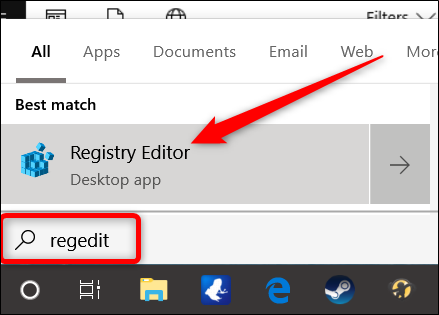 Otvorite aplikaciju Registry Editor