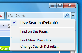 Mainiet Internet Explorer operētājsistēmā Windows Vista, lai meklētu Google pēc noklusējuma